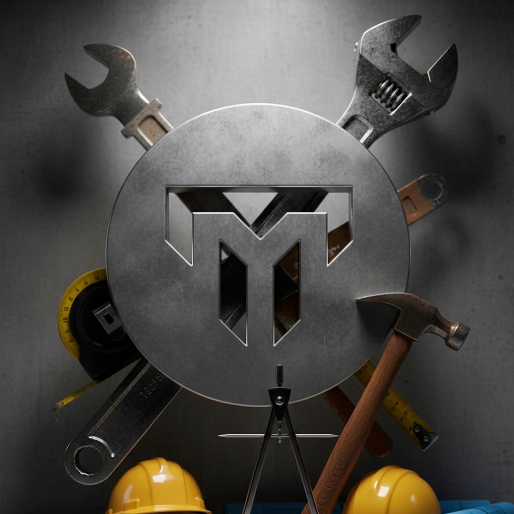Logo Metal TecMall com Ferramentas de Engenharia